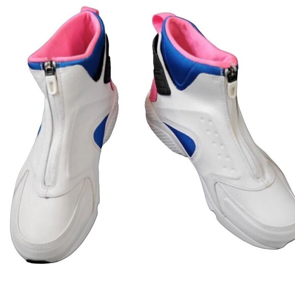 Nike Air Huarache Run Mid Sneakers White Blue Pink Shoe Women Size 10 - Picture 10 of 16